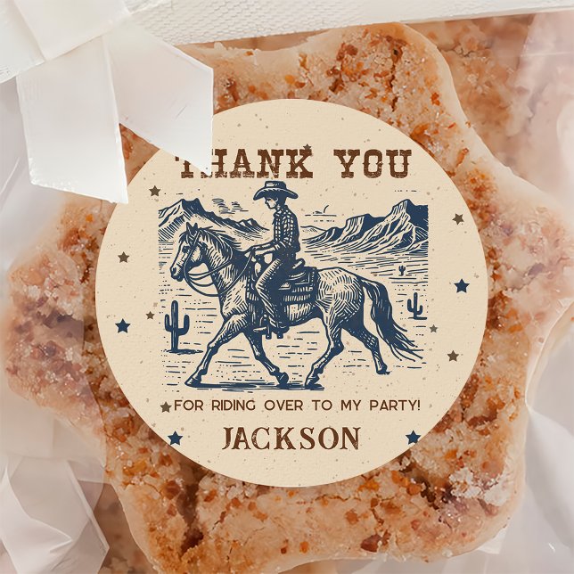 Wild West Western Cowboy Birthday Party Sticker (Creator Uploaded)
