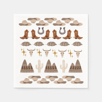 Wild West Western Rodeo Cowboy Birthday Party Napkin