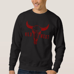 Wild West Western Yeehaw Hippie Boho Cow Bull Rode Sweatshirt