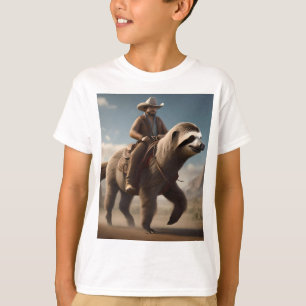 "Wild West Wonders: Cowboy Riding a Sloth Horse" T-Shirt