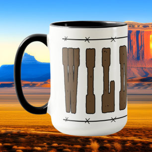 Wild West word art coffee mug