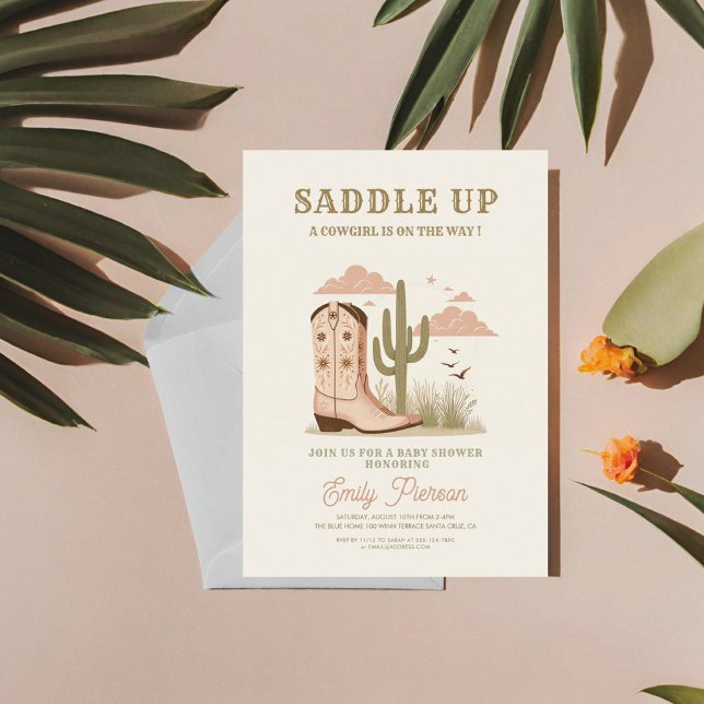 Wild Western Cactus Girl Baby Shower  Invitation (Creator Uploaded)