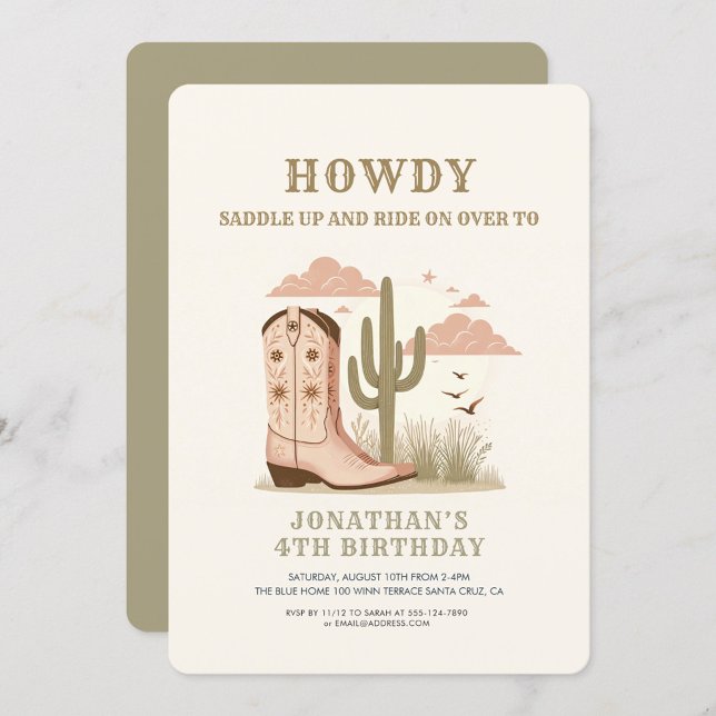 Wild Western Cactus Girl Birthday Invitation (Creator Uploaded)