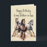 Wild Western Horses Birthday Brother-in-law Card<br><div class="desc">Wild Western Horses Birthday Brother-in-law  Farm Animal  Things you enjoy for the one who loves Horses</div>