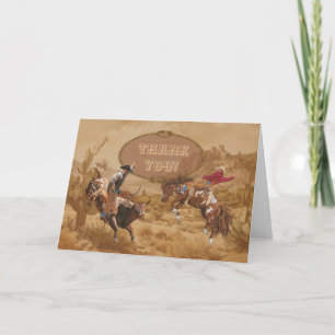 Wild Western Round Up Thank You Card