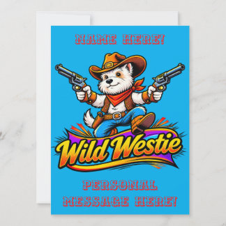 Wild Westie Cowboy Dog Invitation
