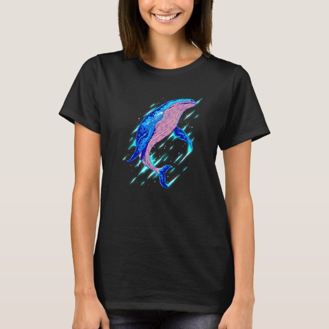 Wild Whale for Ocean Wildlife  with Colourful Whal T-Shirt (Front)