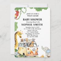 Wild Wheels Safari Animal Camper Van Baby Shower