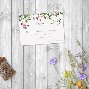 Wild Whimsical Blooms & Greenery RSVP Card