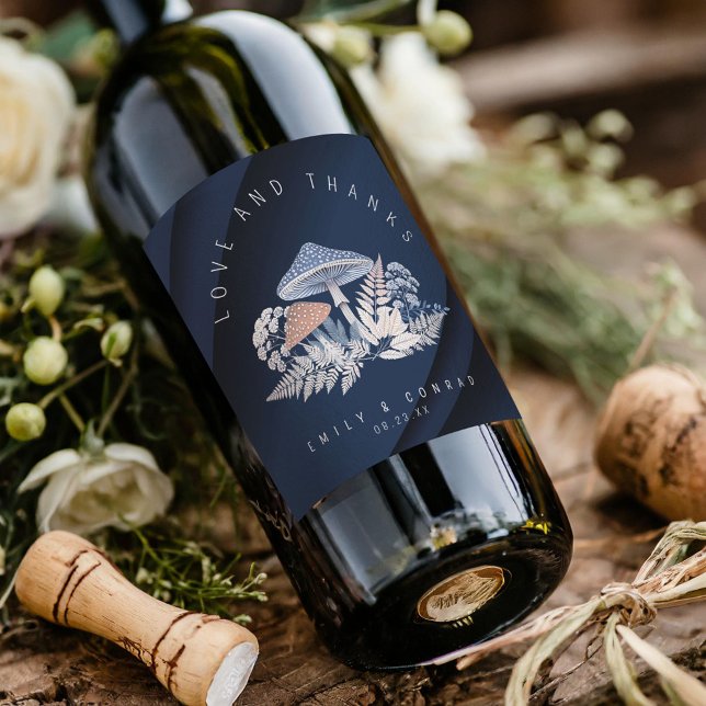 Wild & Whimsical Wedding Motif ID1110 Invitation Wine Label (Creator Uploaded)