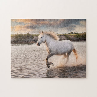 Wild White Horse Jigsaw Puzzle