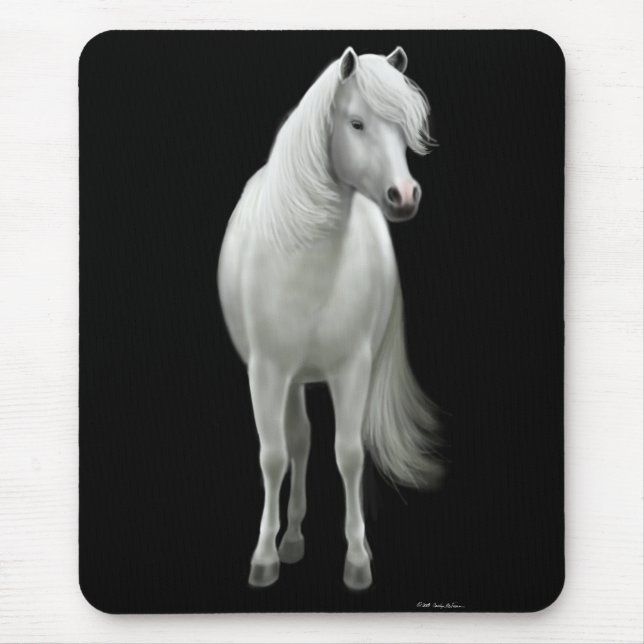 Wild White Horse Mousepad (Front)