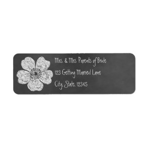 Wild White Roses Chalkboard Avery Label