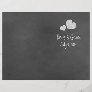 Wild White Roses Chalkboard Folded Wedding Program