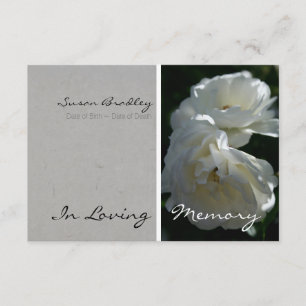Wild White Roses In Loving Memory Announcement