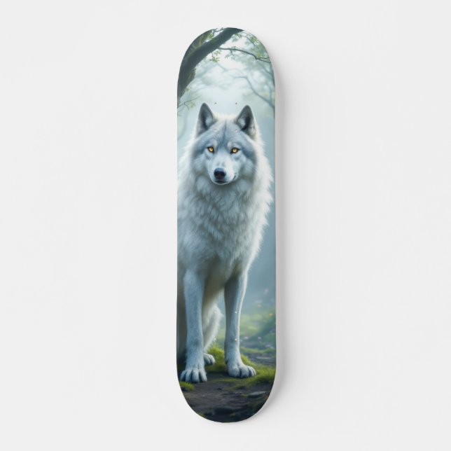 Wild White Wolf Skateboard (Front)