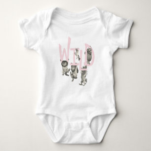 WILD   Wild Things and Max - Pink Baby Bodysuit