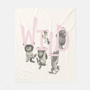 WILD Wild Things and Max - Pink Fleece Blanket