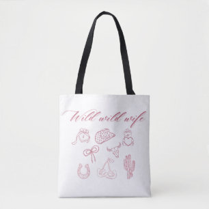Wild Wild Wife Design   Western Groovy Cowgirl  Tote Bag