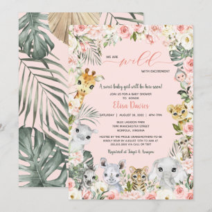 Wild with Excitement Jungle Animals Baby Shower Invitation