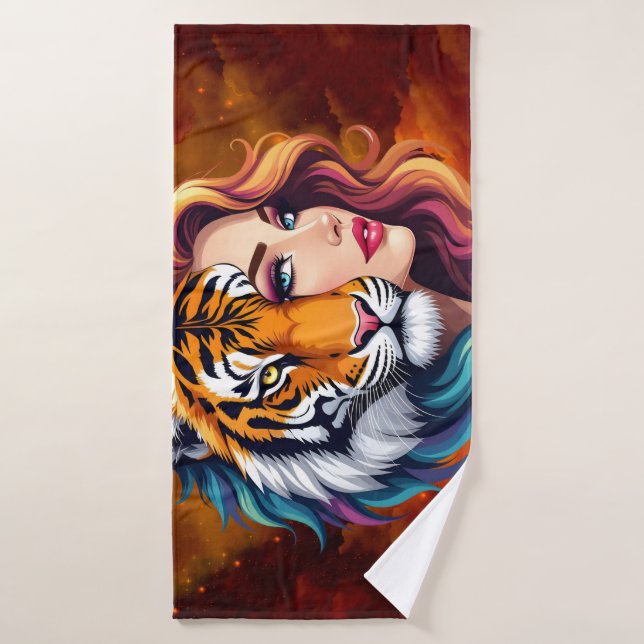 Wild Within – Tiger Spirit Goddess.  Bath Towel Set (Bath Towel)