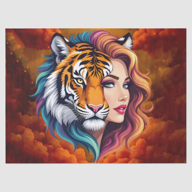 Wild Within – Tiger Spirit Goddess.  Tissue Paper (Front)