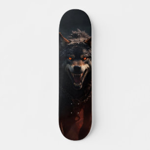 Wild wolf demon skate skateboard