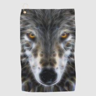 Wild Wolf Eyes Decor on Golf Towel