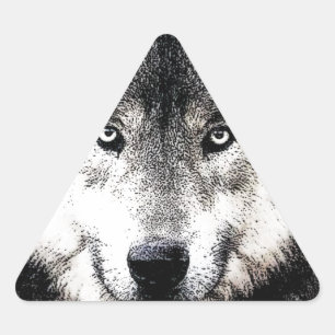 Wild Wolf Eyes Triangle Sticker