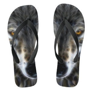 Wild Wolf Inspirational Portrait Jandals