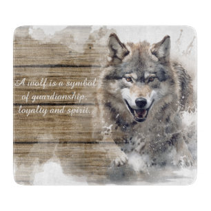 Wild Wolf Inspirational Quote Cutting Board