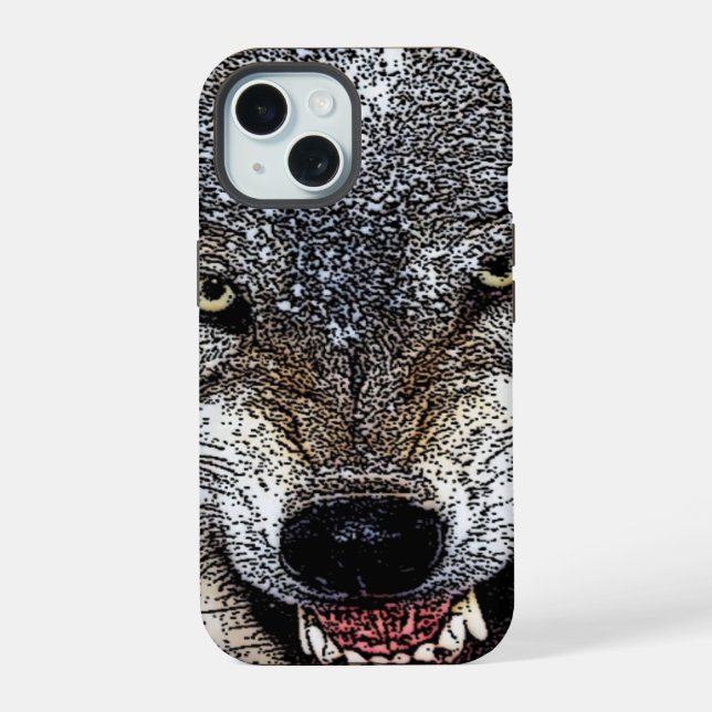 Wild Wolf iPhone 15 Case (Back)