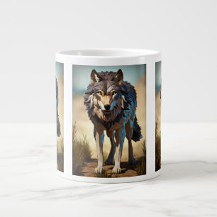 wild wolf  large coffee mug