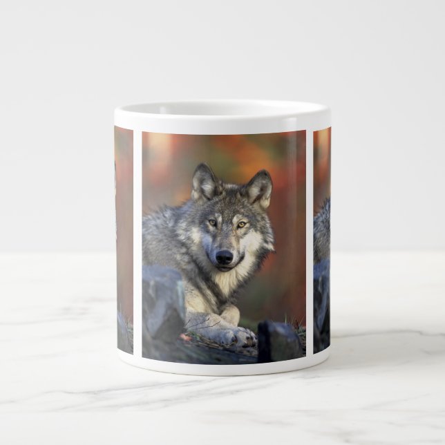 wild wolf large coffee mug (Front)