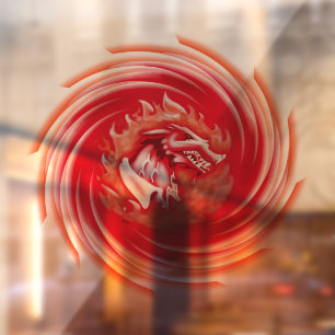 Wild Wolf Whirl see-thru window cling back stick