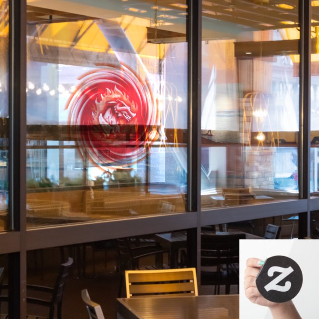 Wild Wolf Whirl see-thru window cling front stick (Restaurant Window)