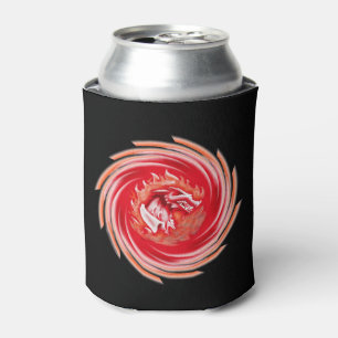 Wild Wolf Whirling black can cooler 2-side
