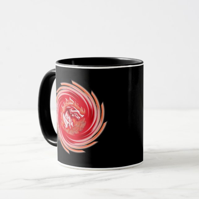 Wild Wolf Whirling black combo mug (Front Left)