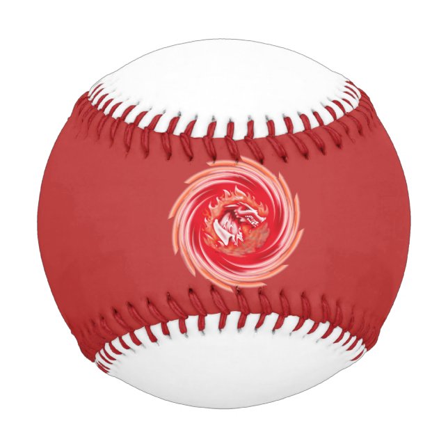 Wild Wolf Whirling red and white baseball (Front)