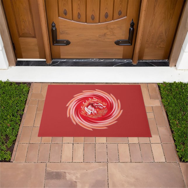 Wild Wolf Whirling red doormat (Outdoor)