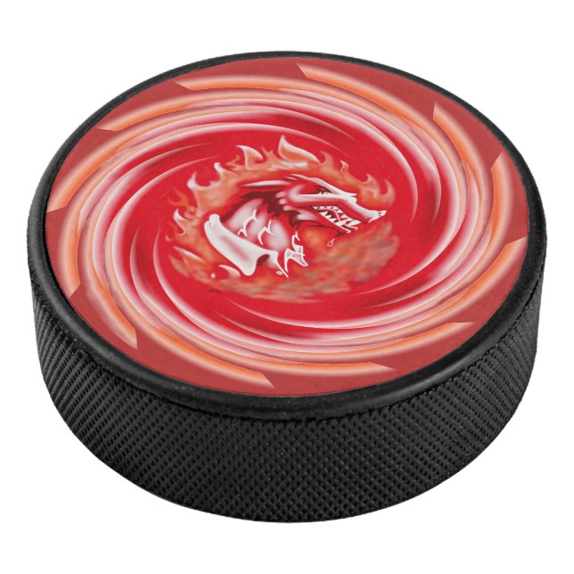 Wild Wolf Whirling red hockey puck (3/4)