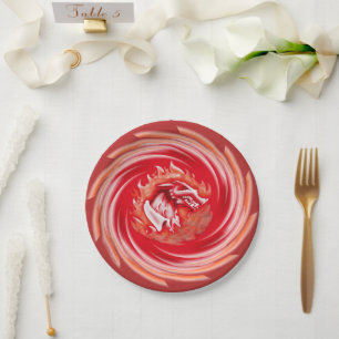 Wild Wolf Whirling red paper plates