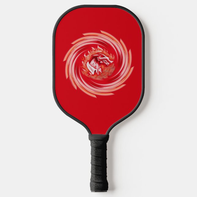 Wild Wolf Whirling red pickleball paddle (Front)