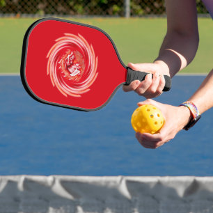 Wild Wolf Whirling red pickleball paddle carbon