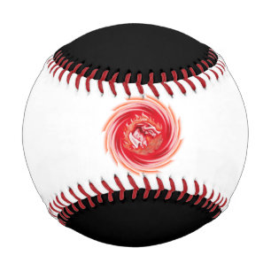 Wild Wolf Whirling white and black baseball