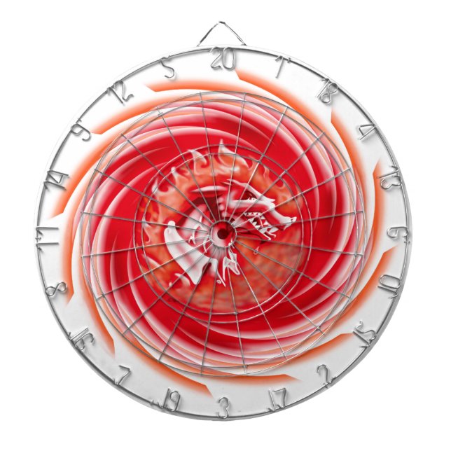 Wild Wolf Whirling white dartboard (Front)