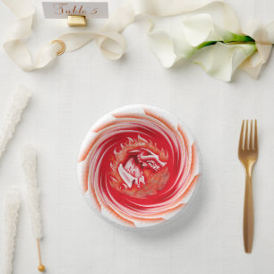 Wild Wolf Whirling white paper bowls Plate