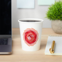 Wild Wolf Whirling white paper cups