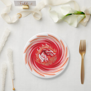 Wild Wolf Whirling white paper plates