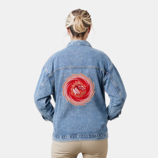 Wild Wolf Whirling women denim jacket (Model)